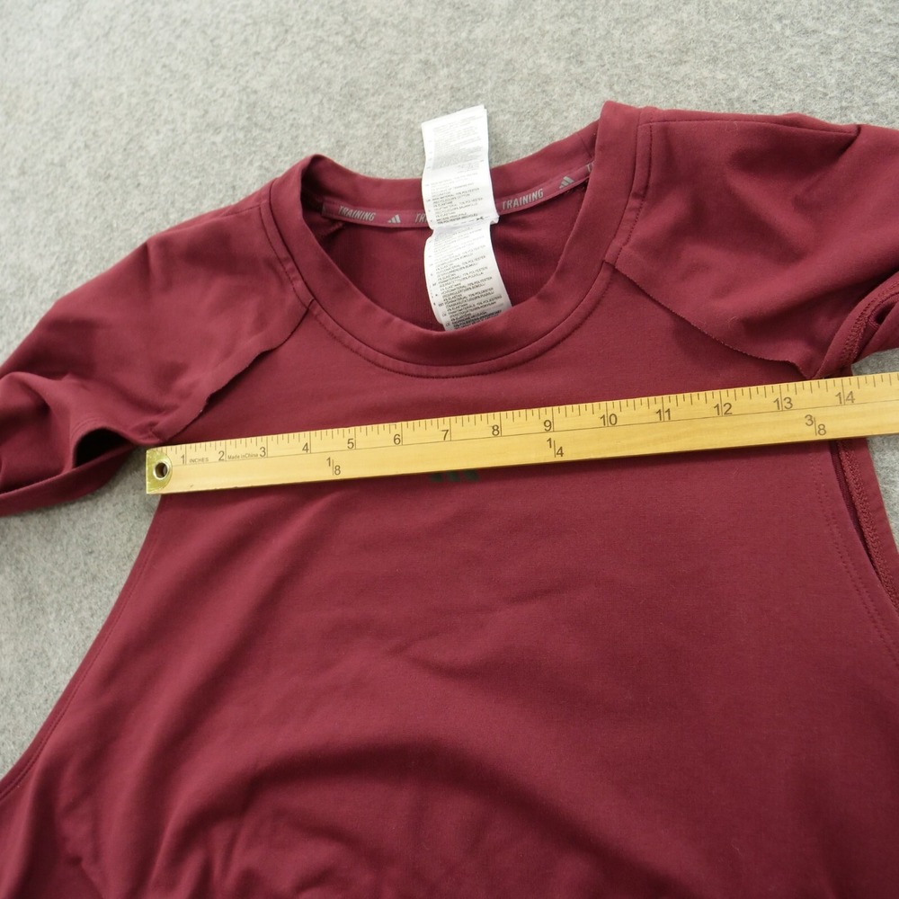 Adidas Sweatshirt Womens Large Red Performance Power Aero Ready Crop Cover Up - Picture 15 of 16
